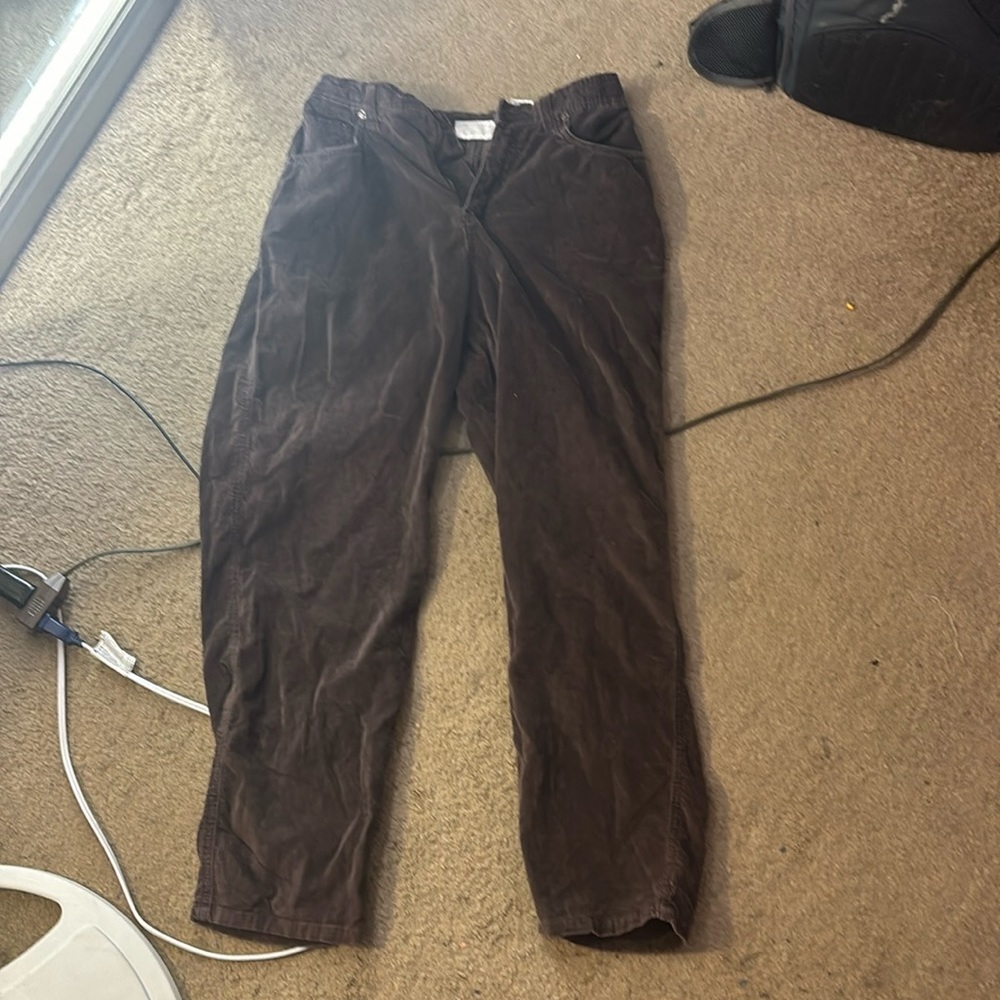 Brown velvet pants